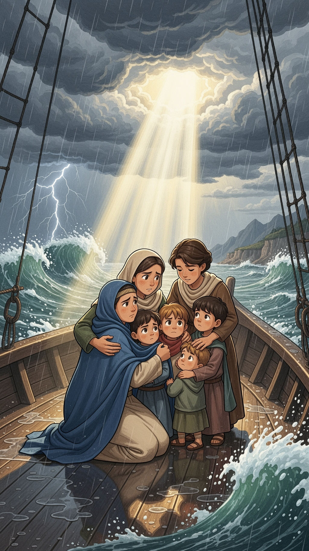En el barco, Saria y los niños pequeños…