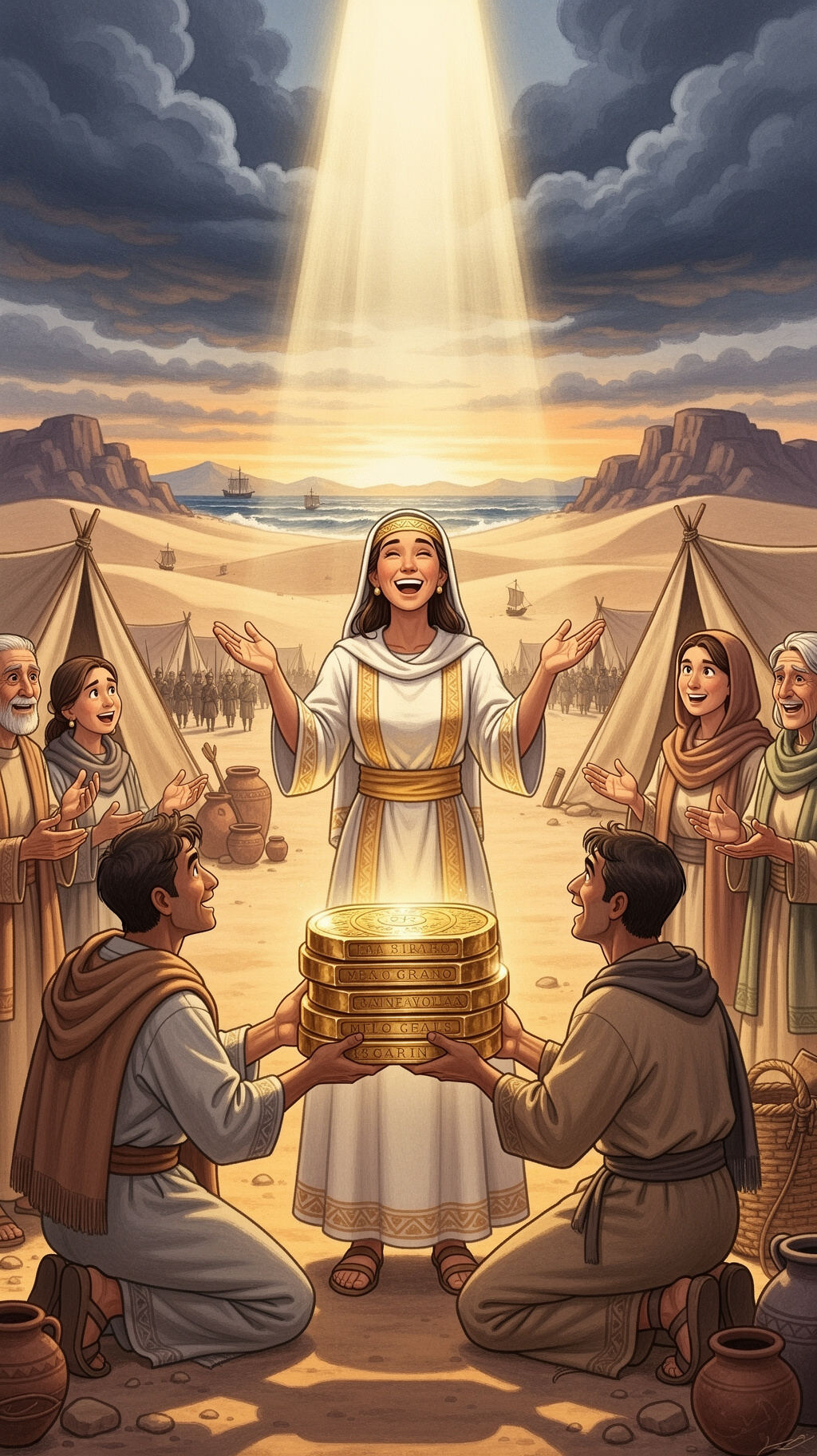 What made Sariah rejoice, after she had murmured?