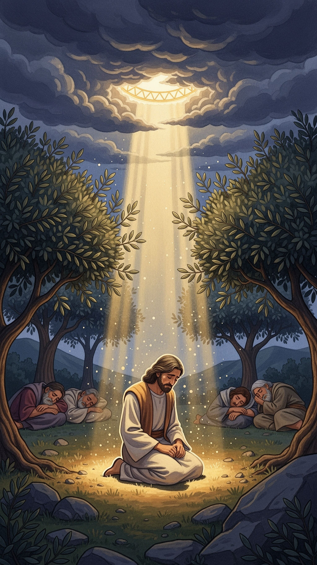 Em Getsêmani, o que Jesus fez?