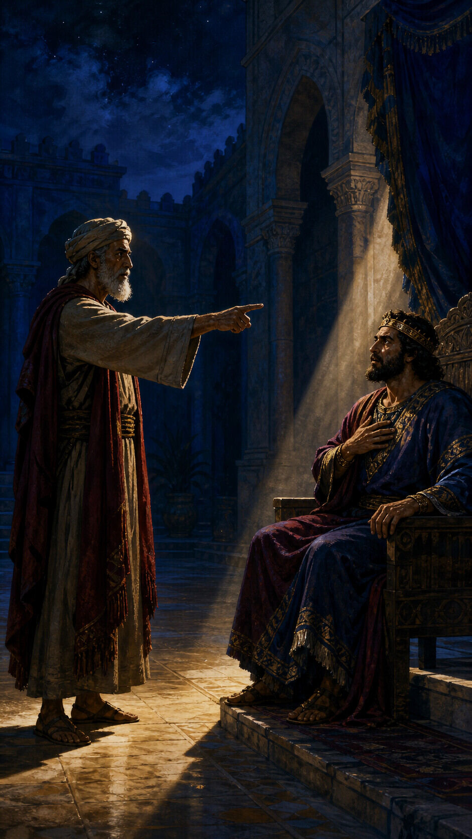 After David condemned the rich man, Nathan told him…