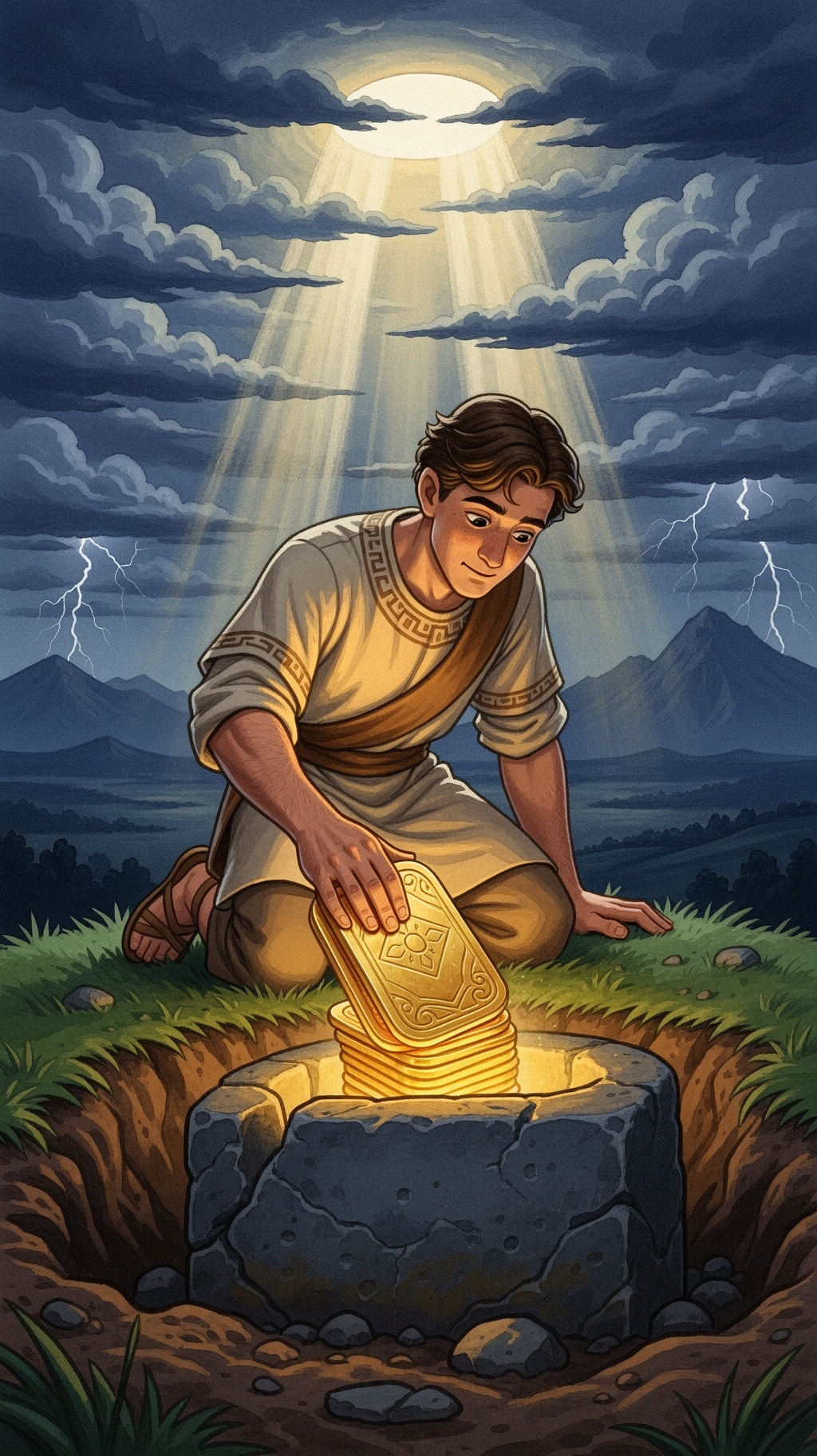 ¿Qué escondió Moroni para que salieran a luz en el último día?