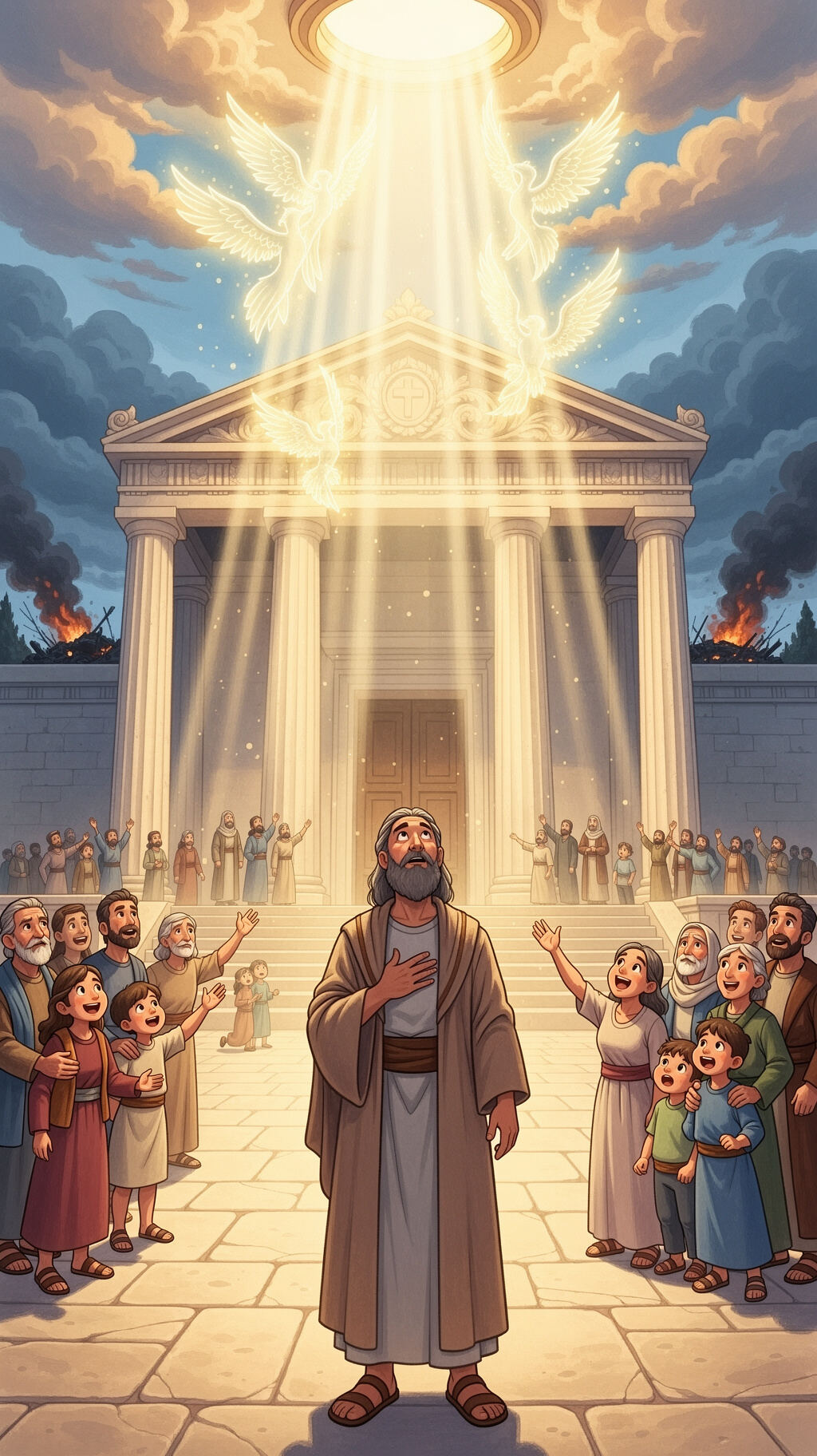 Whom did Isaiah see sitting on a throne, in the temple?