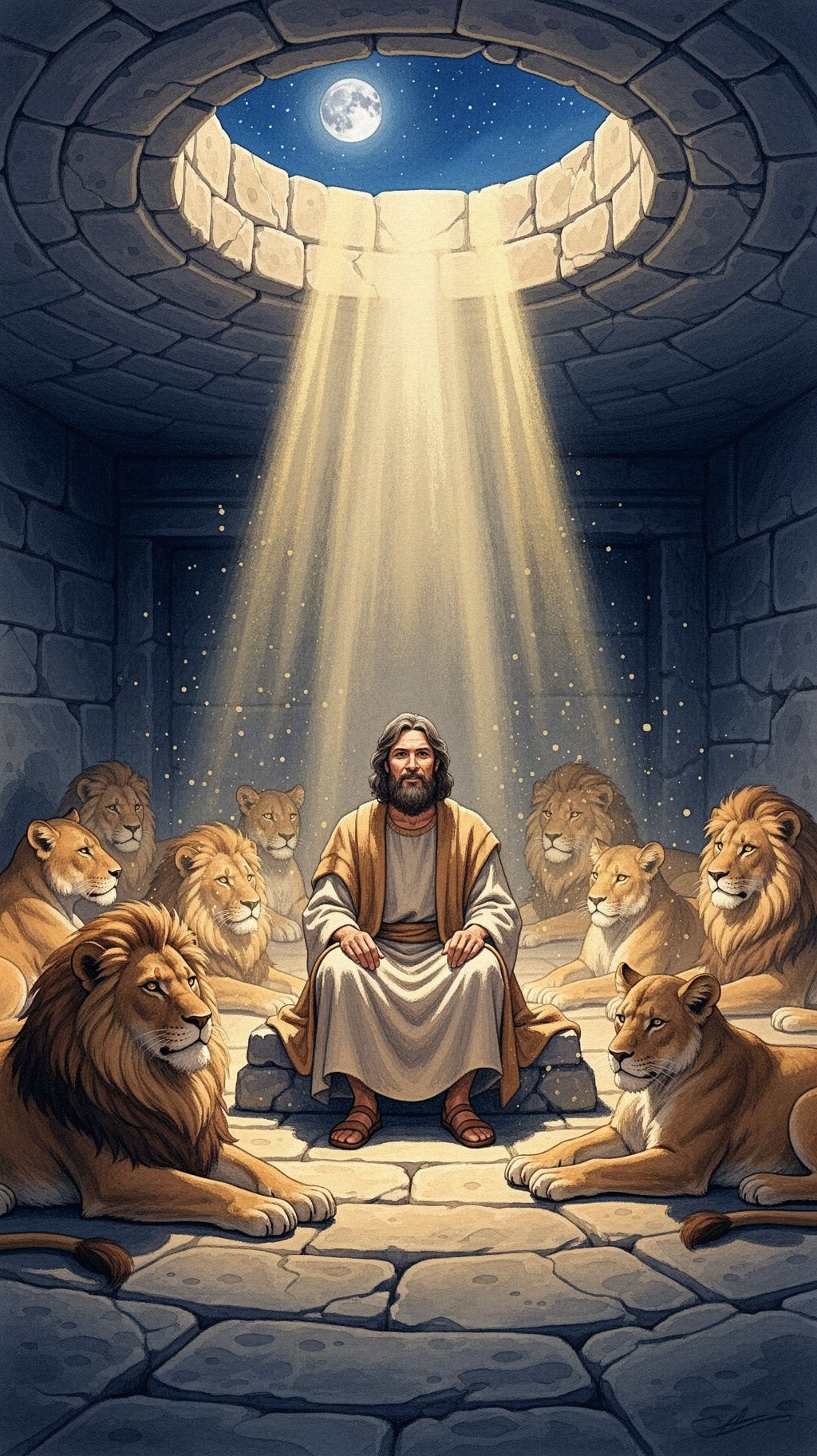 Dans la fosse aux lions, Daniel…