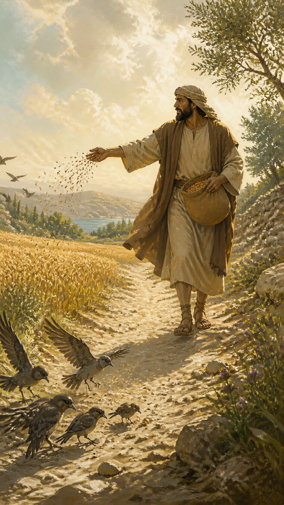 In the parable of the sower, who ate the seed beside the road?