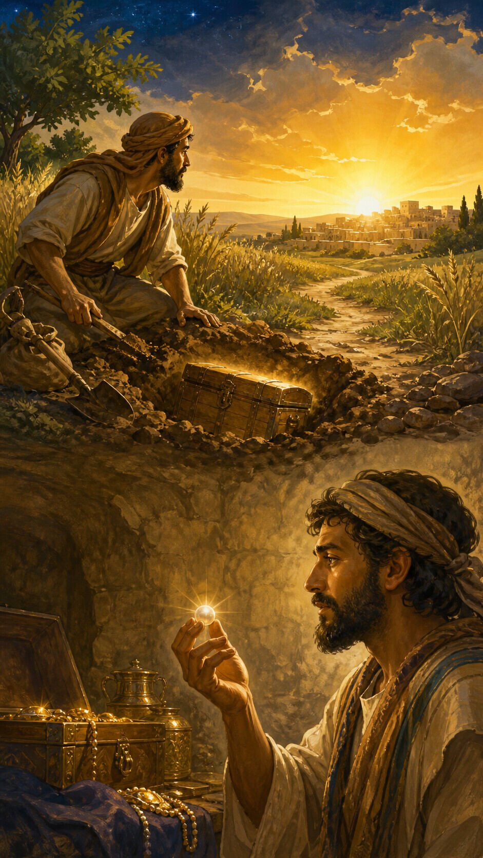 What do the hidden treasure and the pearl of great price share?