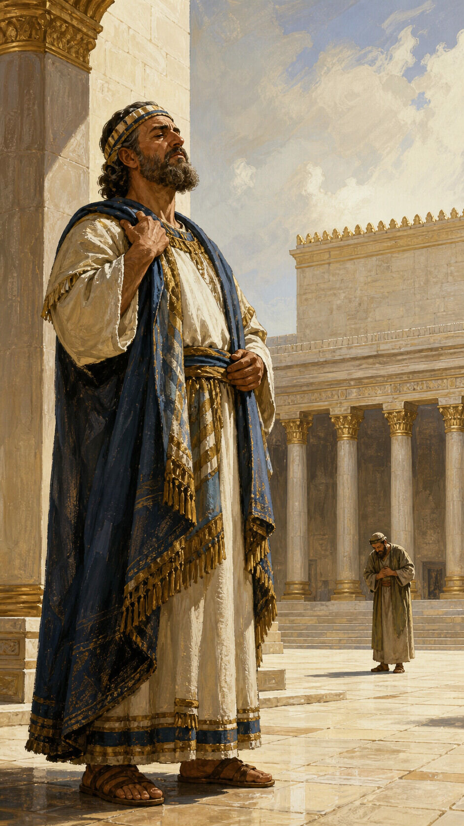 In the temple, the Pharisee prayed by listing…